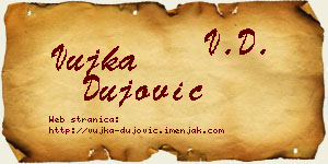 Vujka Dujović vizit kartica